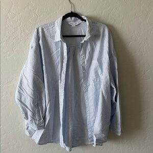 Old Navy Light Blue & White Striped Shirt